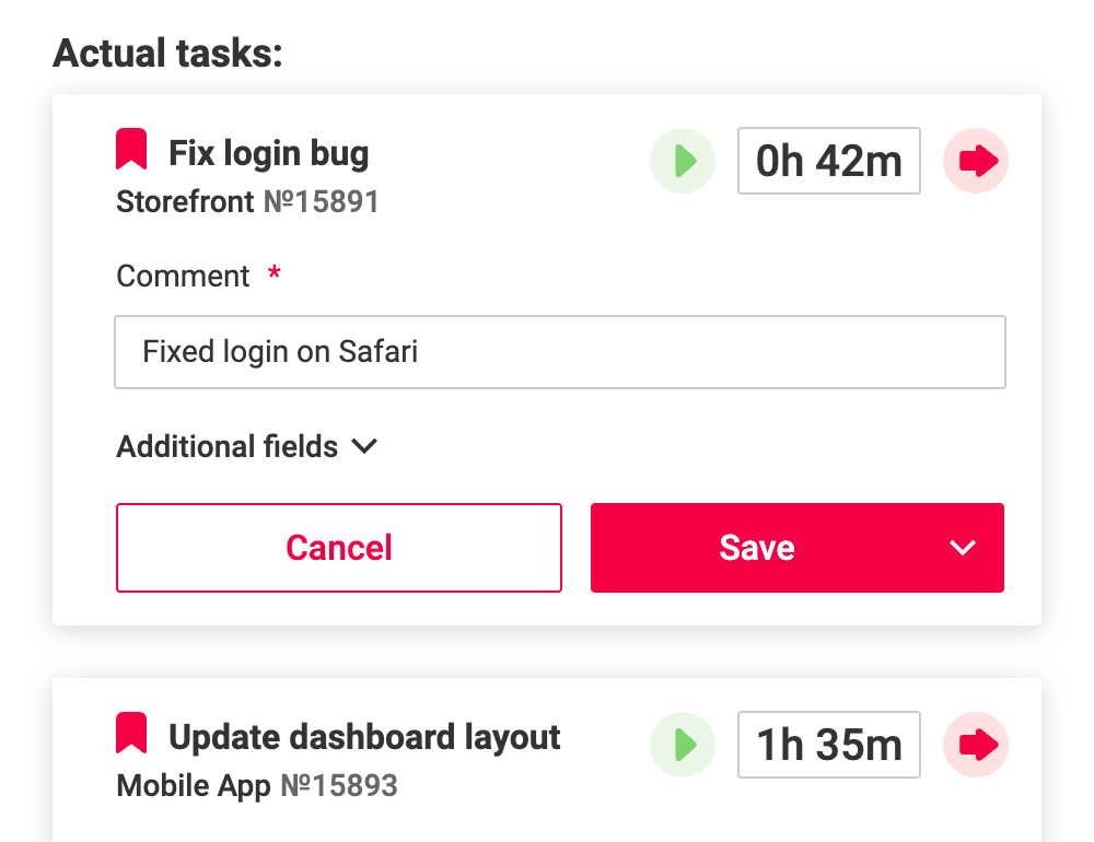 Comment and tracked time are still there